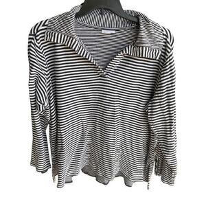 J.Jill oversized nautical stripe knit pullover casual top sz XL fits plus sz XXL